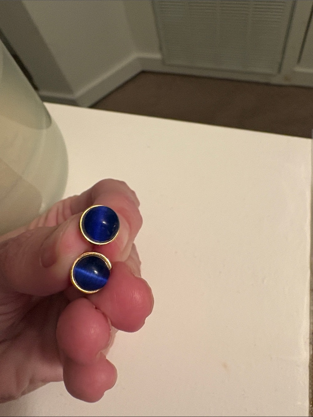 kate spade Navy and Gold Round Stud Earrings